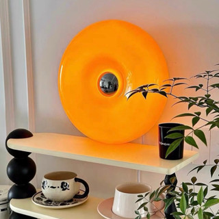 Luz Donut De Vidro Laranja Com Interruptor Prateado-Lâmpada Montável Na Parede De Mesa em Oferta na Shopee