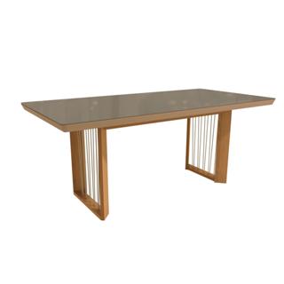 Mesa de Jantar em Madeira Maciça Eva Kappesberg Freijó 200cm em Oferta na Shopee