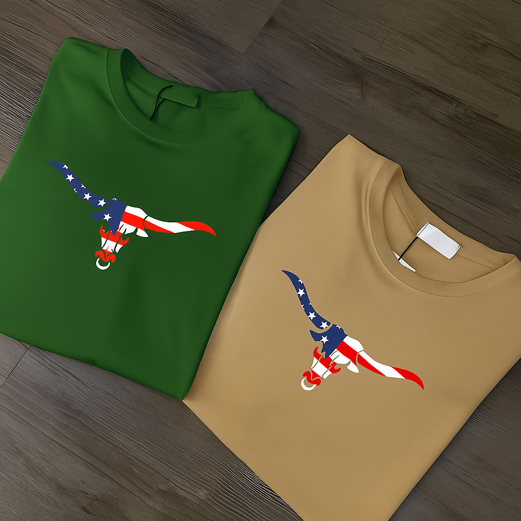 KIT 2 Camisetas Masculina Estampa Texas Country Boi Lançamento 100% Algodão Unissex Feminina Camisa Blusa Premium