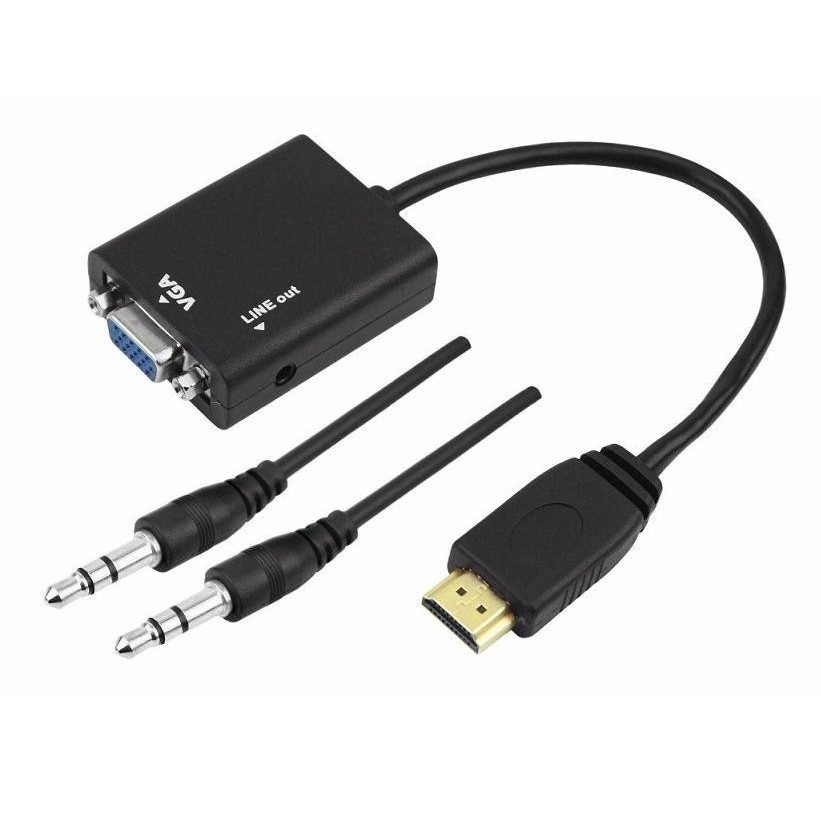 Adaptador Conversor Hdmi Para Vga Com Áudio P2 De Vídeo