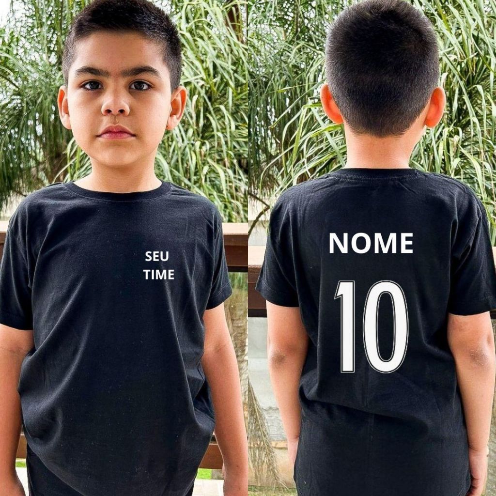 Camiseta Personalizada Time Do Coração Camisa Infantil Unissex Presente