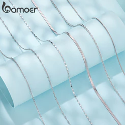 Colar Bamoer Joias De Corrente Básica Para Mulheres E Homens Com Caixa De Presente