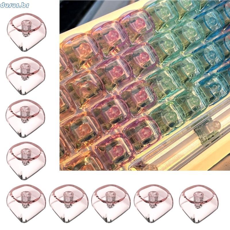 dusur9 10 Peças Conjunto Teclas Transparentes Branco 1U 1X MOA Perfil Translúcidos Para Teclados Mecânicos