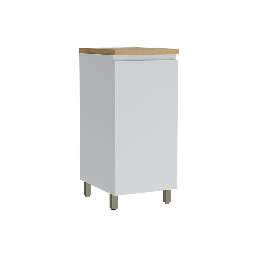 Balcão de Cozinha Rainha 1 Porta c/Tampo 40cm Branca/Nature - Nesher