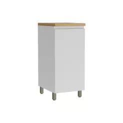 Balcão de Cozinha Rainha 1 Porta c/Tampo 40cm Branca/Nature - Nesher
