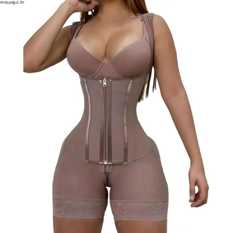 WECHERY Full Shaper Body Alta Compressão Pós-Cirurgia Shapewear Bodysuit Feminino Espartilho