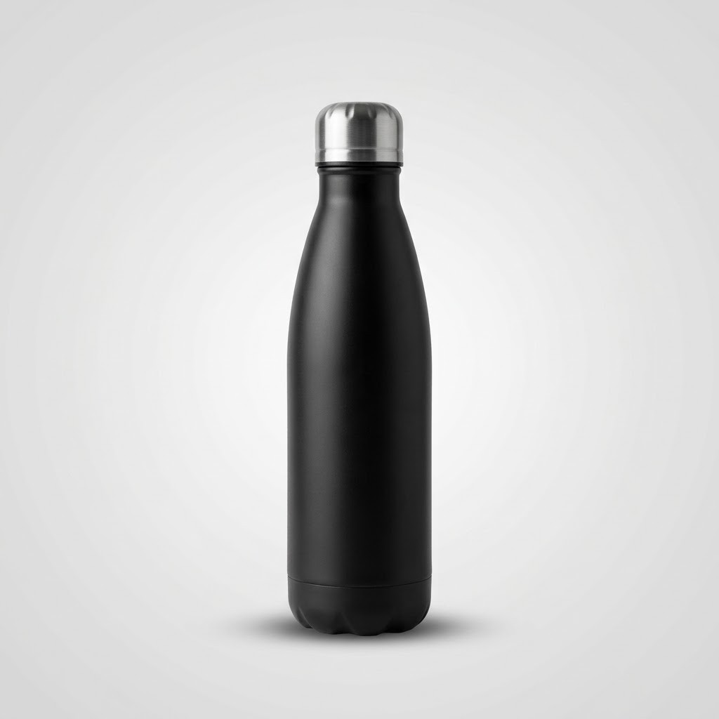 Garrafa Squeeze Térmica 500Ml Abertura Larga Vedação Hermética Preto Branco Trabalho Academia