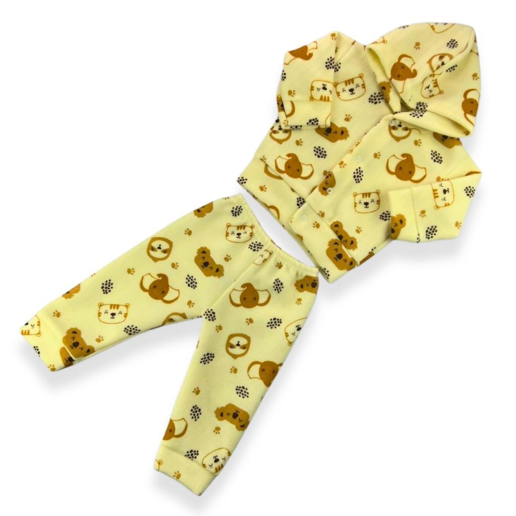 Conjunto de Bebê Soft Estampado Busa + Calça Menino e Menina Inverno Infantil