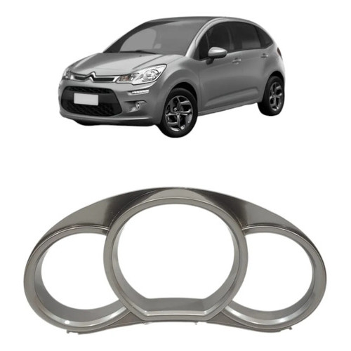 Moldura Painel Velocímetro Citröen C3 2013 2014 2015 A 2018 Cinza-escuro
