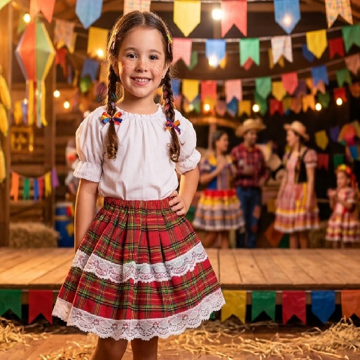 Saia Junina Infantil "Pequena São João" – O Brilho da Quadrilha!