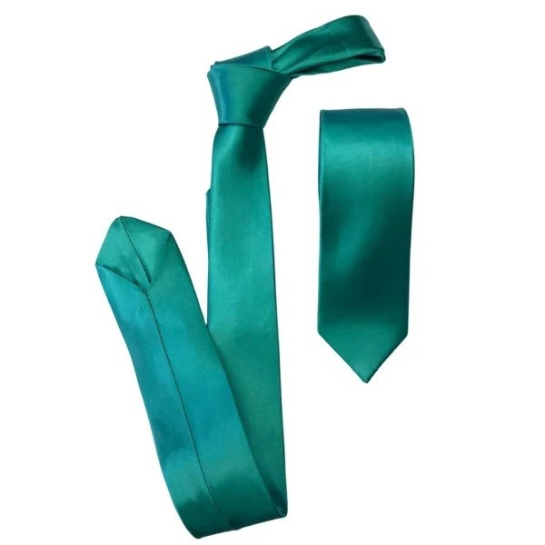 Gravata Lisa Verde Tiffany Acetinada e Gravata Verde Piscina AMBAS  de Cetim JH-EDONIS