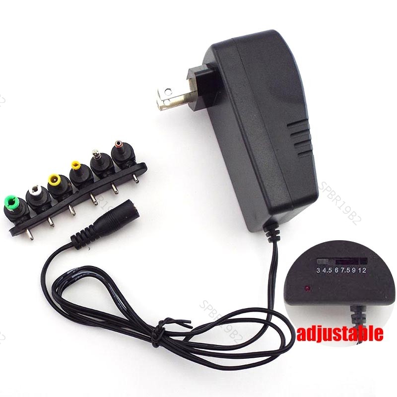 Fonte De Conector De Carregador Ajustável Universal Com Plugue 30W 3V 4.5V 5V 6V 7.5V 9V 12V 2A 2.1A Adaptador De Alimen