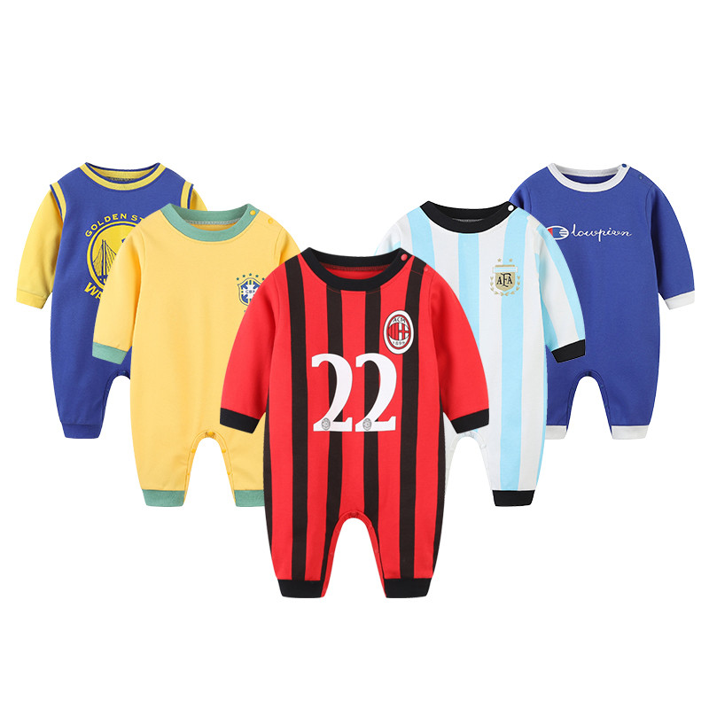 Roupas de bebê primavera roupas de bebê macacão de manga comprida recém-nascido primavera Outing roupas basquete esporte