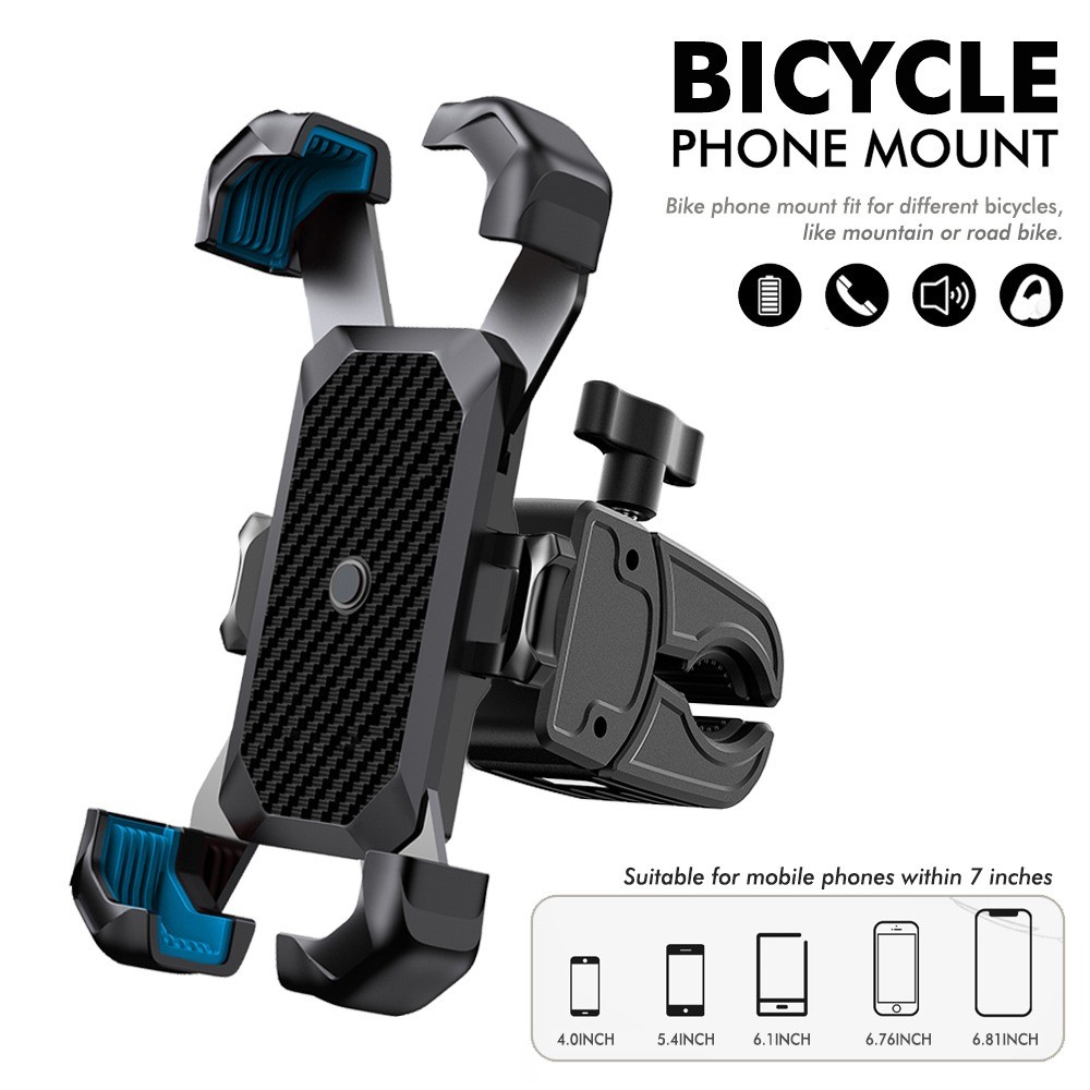 Guiador Universal Para Motocicleta E Bicicleta 360 ° Ver Suporte Do Telefone Celular À Prova De Choque Móvel De 4.7-7 Po