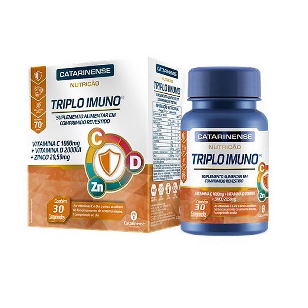 Triplo Imuno Vitamina C, D E Zinco 30 Comp - Catarinense