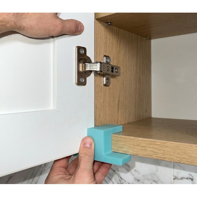 Gabarito Suporte Para Instalar Porta De Armário  Marcenaria Profissional Dobradiça Caneco 18mm