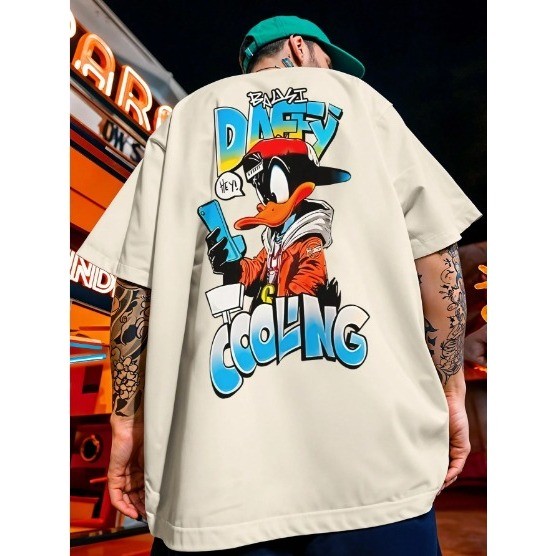 Camiseta Oversized Streetwear Camisa 100% Algodão Estampada Urso Anjo Pato Desenho Envio Rápido  PLUS SIZE