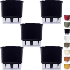 Kit 5 Vaso Raiz Autoirrigável 12x11cm N2 Pequeno Auto Irrigável Plantas Flores Anti Dengue
