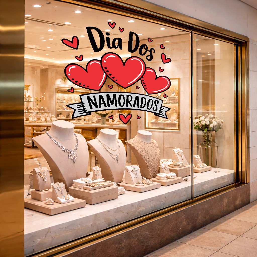 Adesivo de Parede Dia dos Namorados Comercial Decoração Lavável Autocolante Para Casa Loja Vitrine