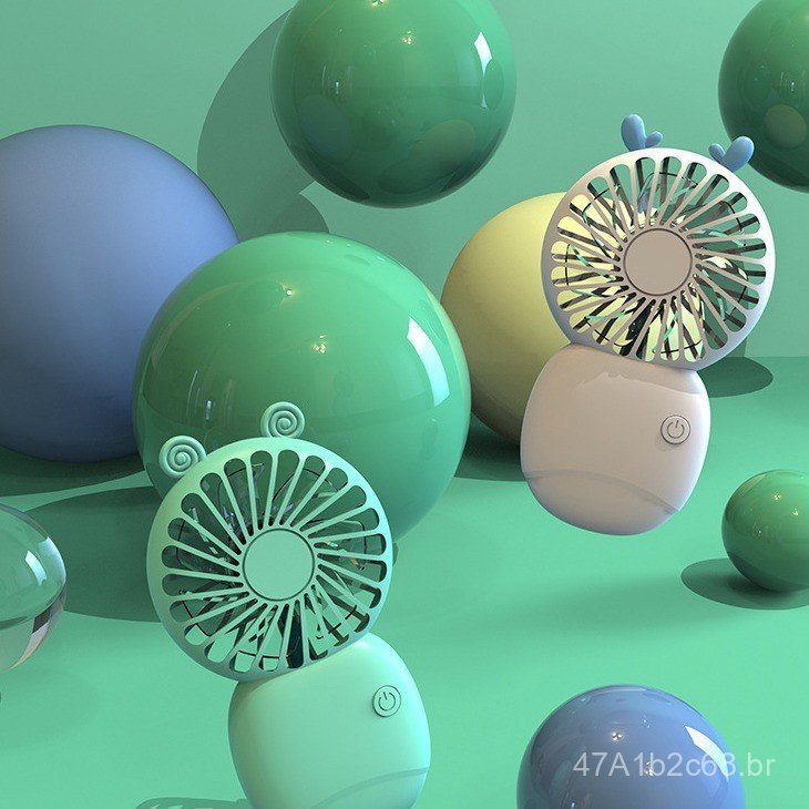 Novo ventilador pequeno, ventilador recarregável por USB, ventilador portátil e fofo de tamanho compacto para dormitório