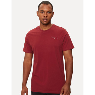 Camiseta Tommy Jeans Masculina Slim Linear Chest Vermelho Escuro em Oferta na Shopee