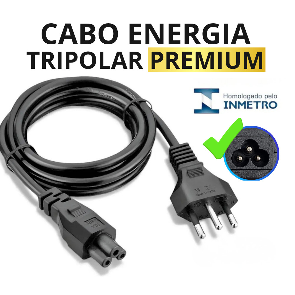 Cabo Energia Tripolar Mickey C5 Profissional INMETRO Notebook Projetor Fonte Impressora Alta Premium