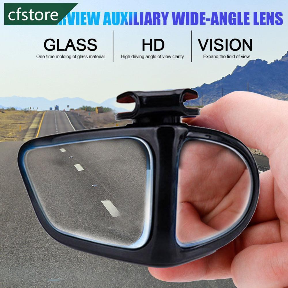CFSTORE 1pc Rotativo Espelho De Ponto Cego Do Carro 2 Lados Grande Angular Retrovisor Reverso Auxiliar J2N3