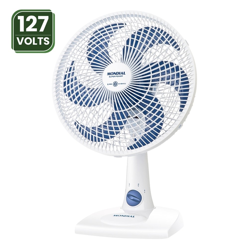 VENTILADOR MESA 30CM SUPER POWER 127V BRANCO MONDIAL