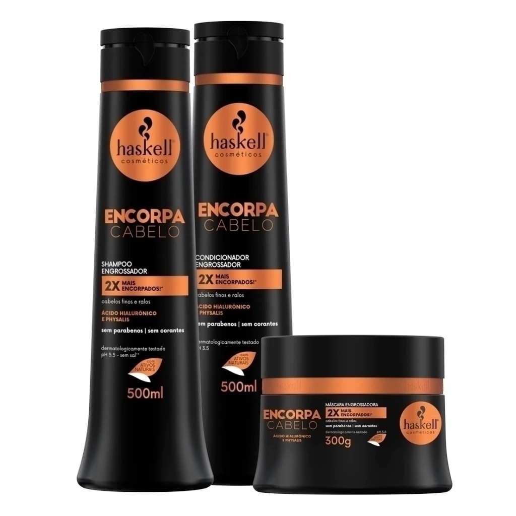 Kit Encorpa Cabelo Haskell 3 itens | Cabelos 2x Mais Encorpados em Oferta na Shopee