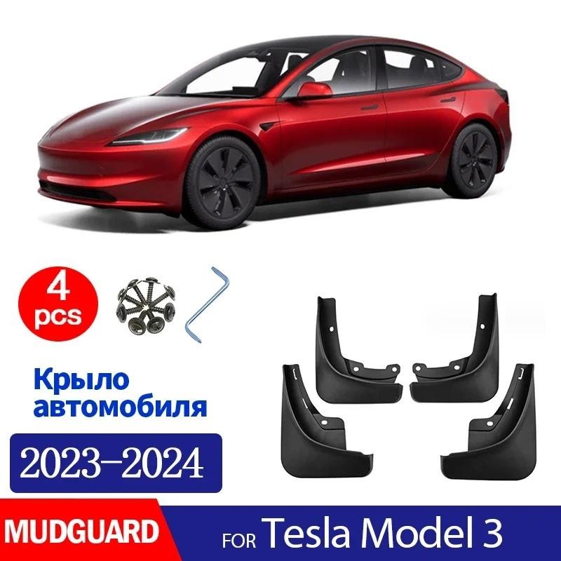 Para Tesla Modelo 3 2023 2024 2025 Paralama Fender Lama Aleta Guardas Respingo Mudflaps Acessórios Do Carro Dianteiro Tr