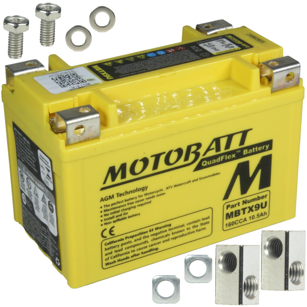Bateria moto Motobatt AGM MBTX9U CCA160 XTZ1200 Tenere Bandit Hayabusa GSXR ZX6 Ninja300 Shadow CBR600 NC700 CBR CRF100