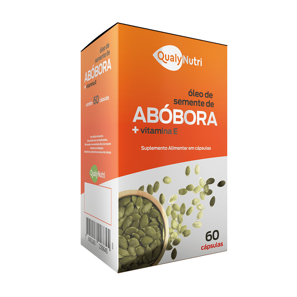 Óleo de Semente de Abóbora + Vitamina E QualyNutri 60 Caps Próstata Queda de Cabelo Original