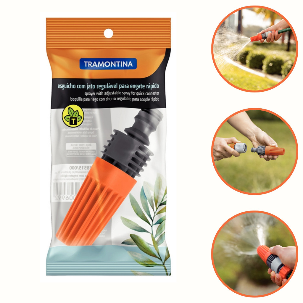 Esguicho Bico De Mangueira Jato Regulável Jardim Tramontina em Oferta na Shopee