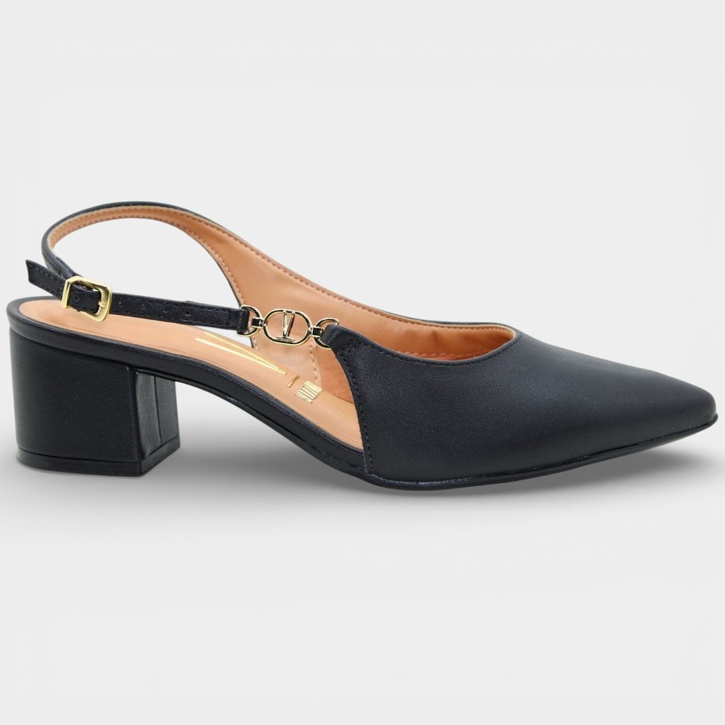 Scarpin Vizzano Slingback Salto Bloco Detalhe · foto 2