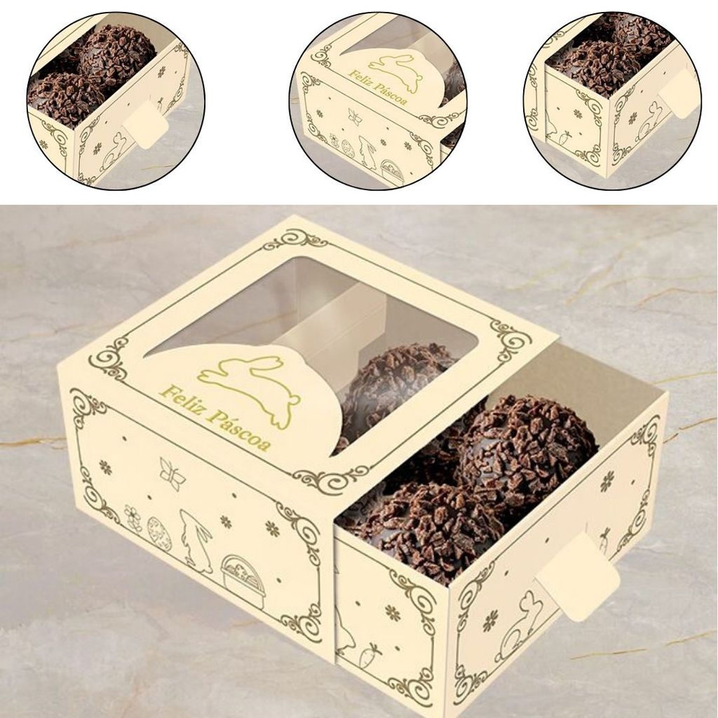 10 CAIXA 4 DOCES PÁSCOA GAVETA C/ VISOR - PASCOA LUZ 5857 ( IDEIA PÁSCOA 2026 )