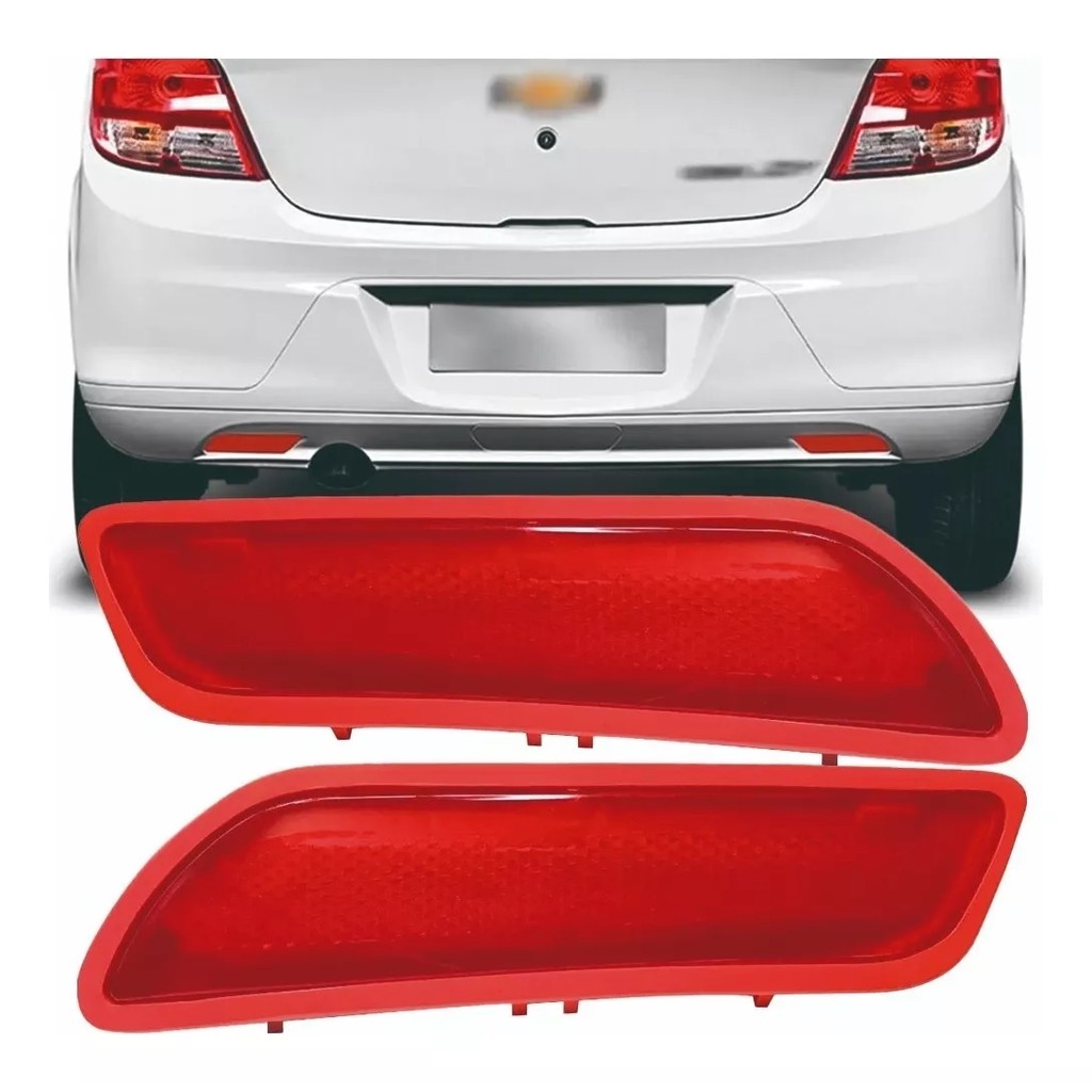 Par Refletor Parachoque Traseiro Gm Onix Lt Ls Joy 2013 2014 2015 2016 2017 2018 2019 em Oferta na Shopee