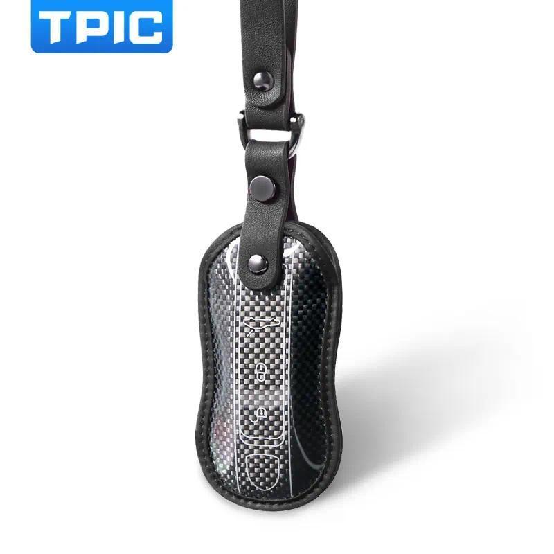 TPIC Fibra De Carbono Para Porsche Macan Panamera Spyder Carrera Boxster Cayman Cayenne 911 970 981 991 Caso Chave Do Ca