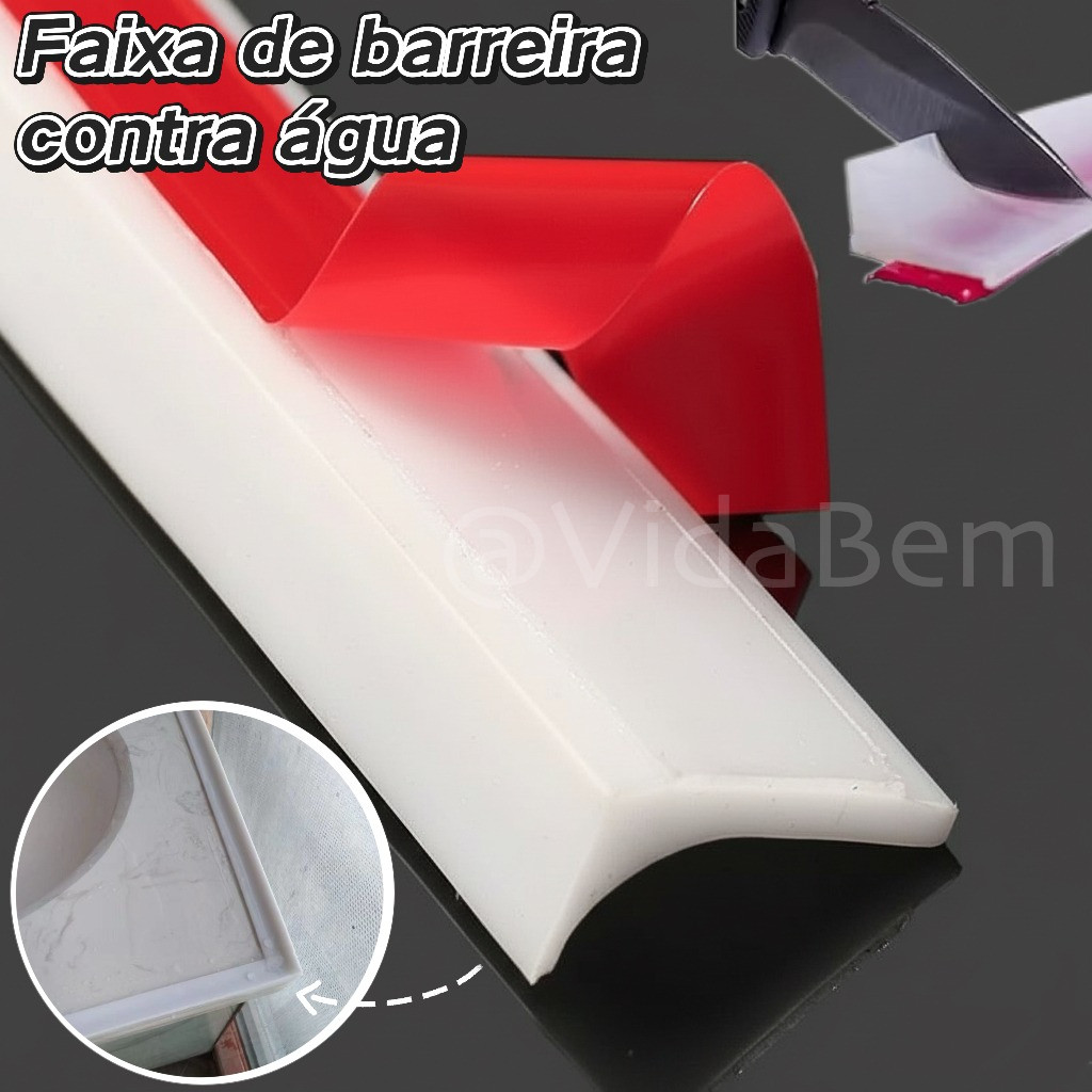 Perfil de Vedação de Silicone para Água - Flexível, Adesivo e Fácil Instalação - Casa & Banho