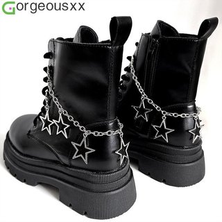 Pentagrama Exagerado Pingentes Do Coração Amor De Aço Titânio Corrente Martin Botas Acessórios Para Sapatos