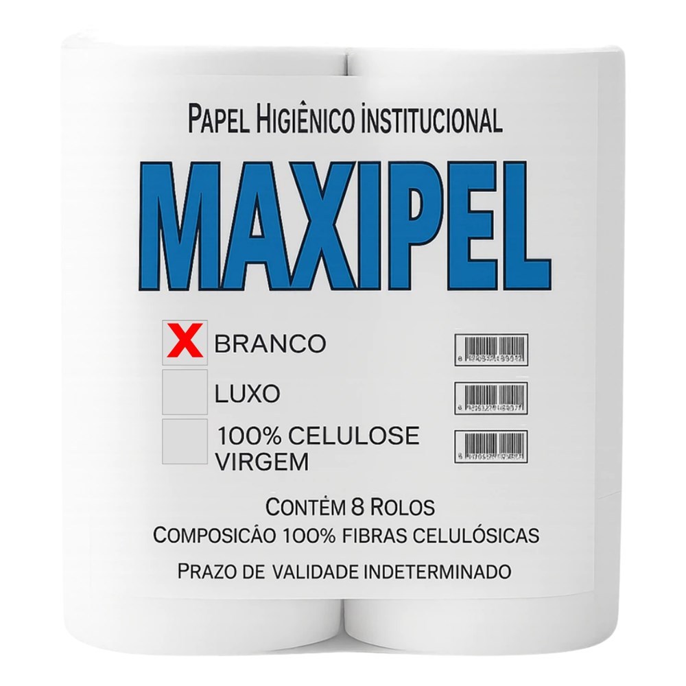 Papel Higiênico Rolão Institucional C/ 8 Rolos - Branco | Maxipel