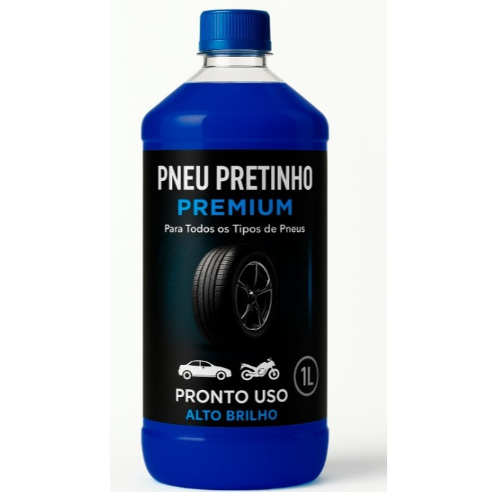Brilha Pneus 1litro Liquido Pretinho Pneu Automotivo