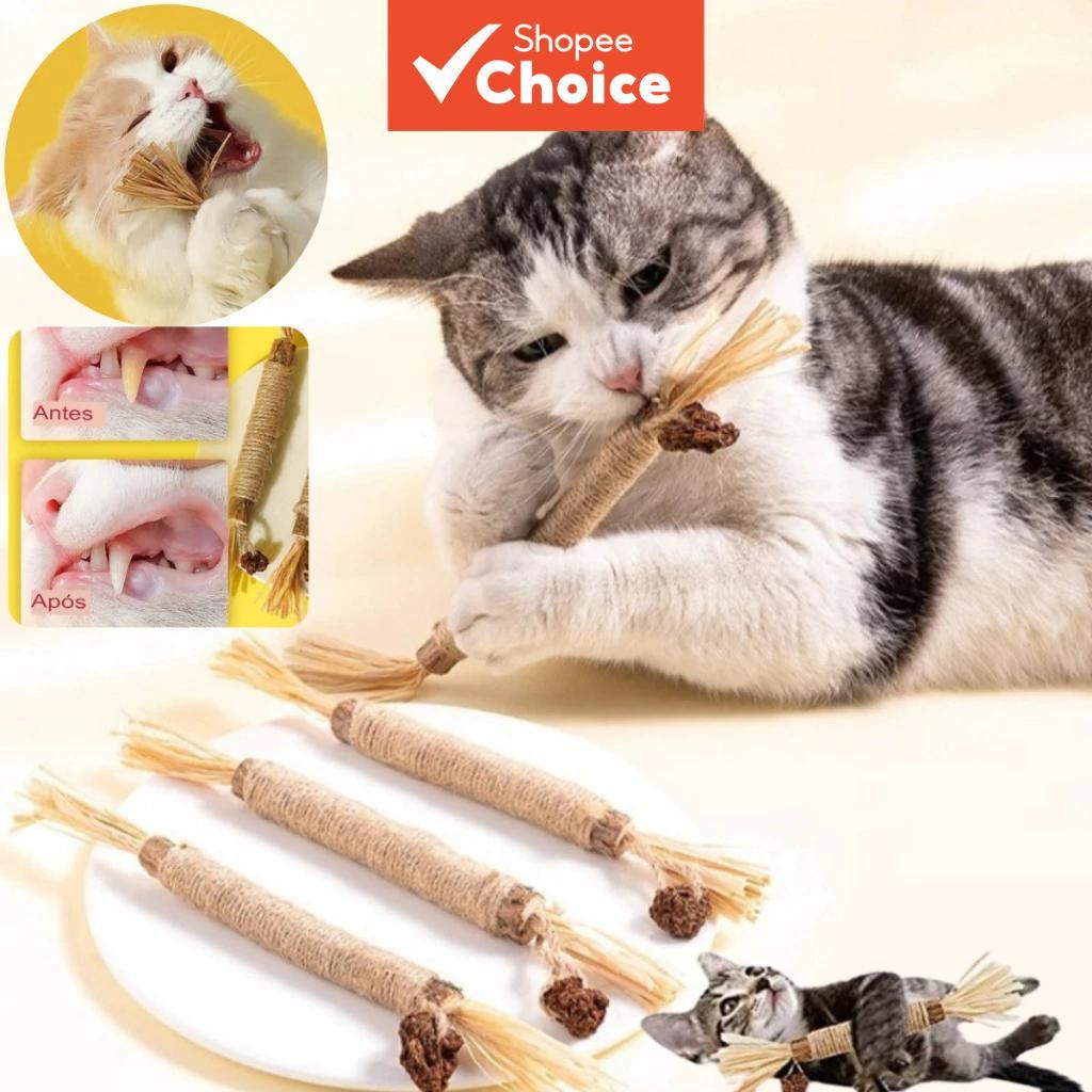  Bastão de Limpeza Dentária para Gatos | Palitos Mastigáveis Naturais de Matatabi | Remove Tártaro e Refresca o Hálito