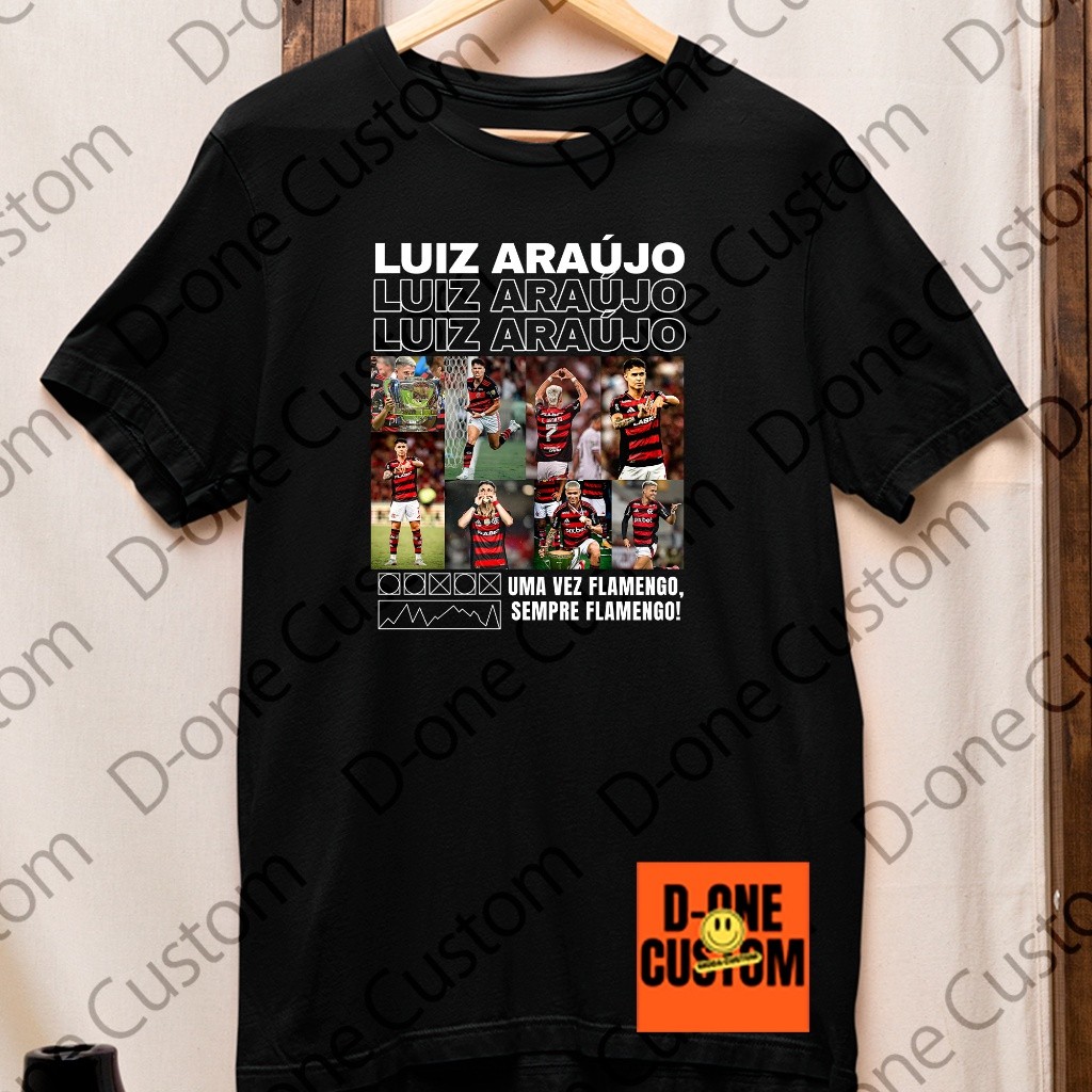 Camisa Camiseta Luiz Araújo Atacante Homenagem Jogador 100% Algodão Blusa Manga Curta Frente