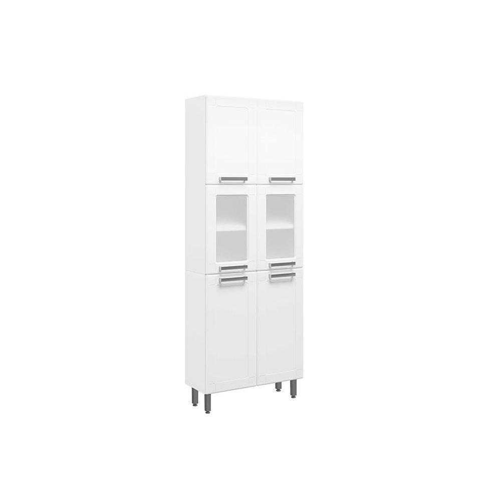 Paneleiro de Cozinha Múltipla 6037 c/ 6 Portas (2 c/ Vidro) 70cm Branco - Bertolini