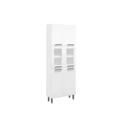 Paneleiro de Cozinha Múltipla 6037 c/ 6 Portas (2 c/ Vidro) 70cm Branco - Bertolini
