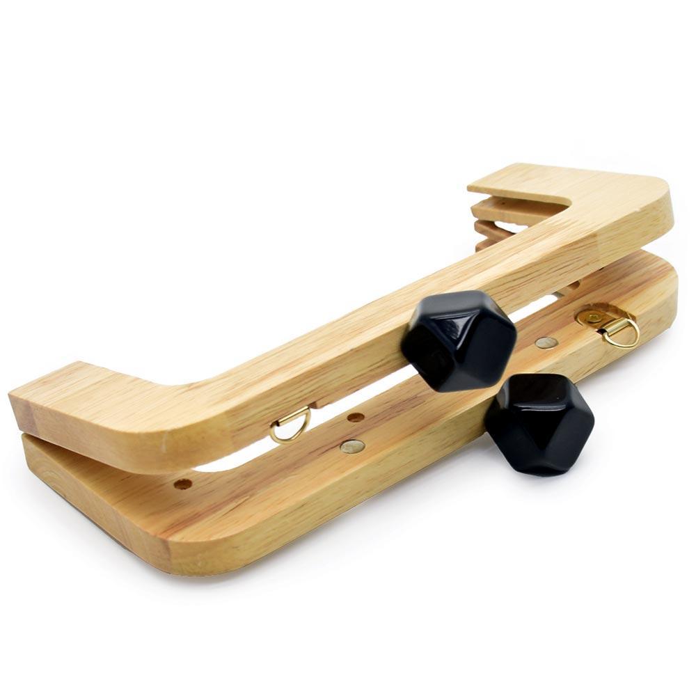 Fecho da Vovó Madeira com Imã Detalhe Preto - DP-0021