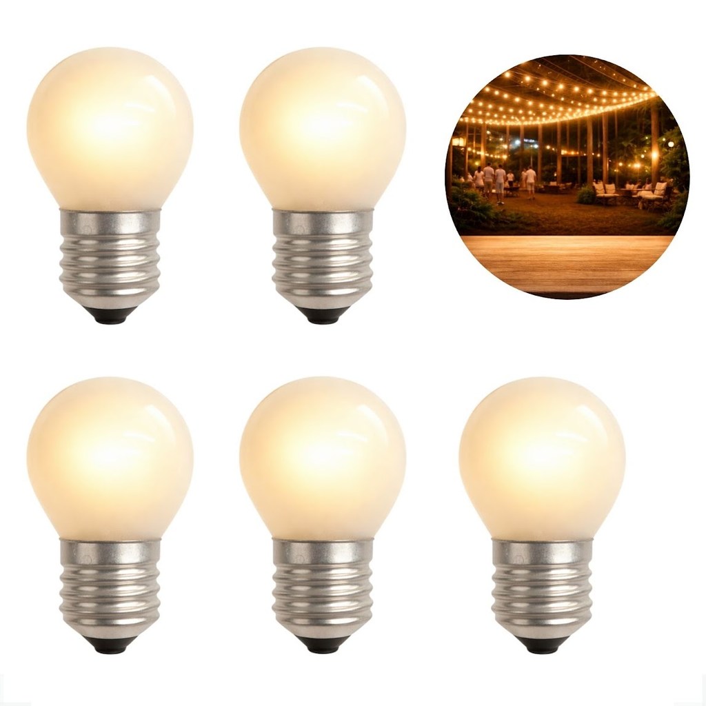 Kit 5 Lâmpada Bolinha Incandescente 15w E27 Luz Leitosa