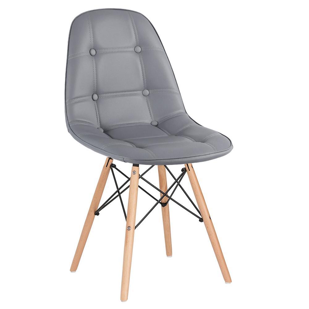 Cadeira Laráz Eames Eiffel Botonê Estofada   - Cinza escuro