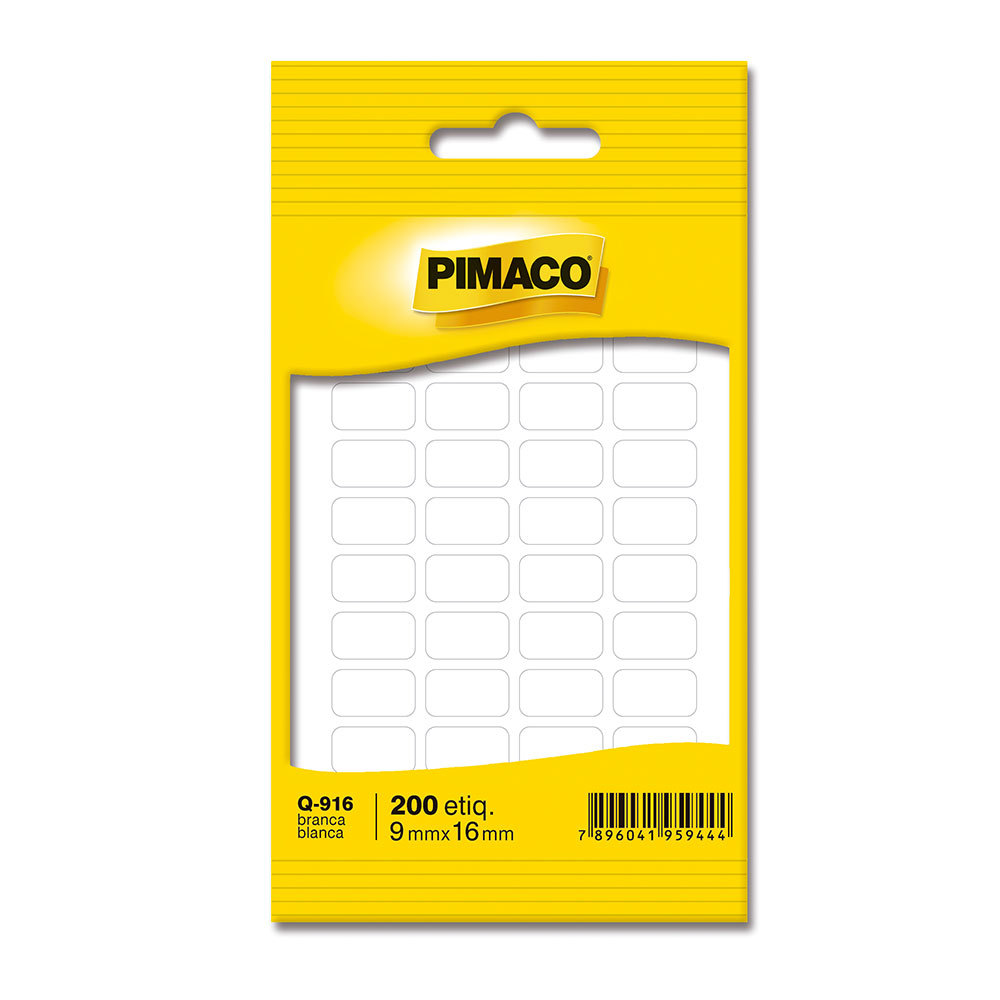 Etiqueta adesiva Q-916 retangular branca Pimaco em Oferta na Shopee