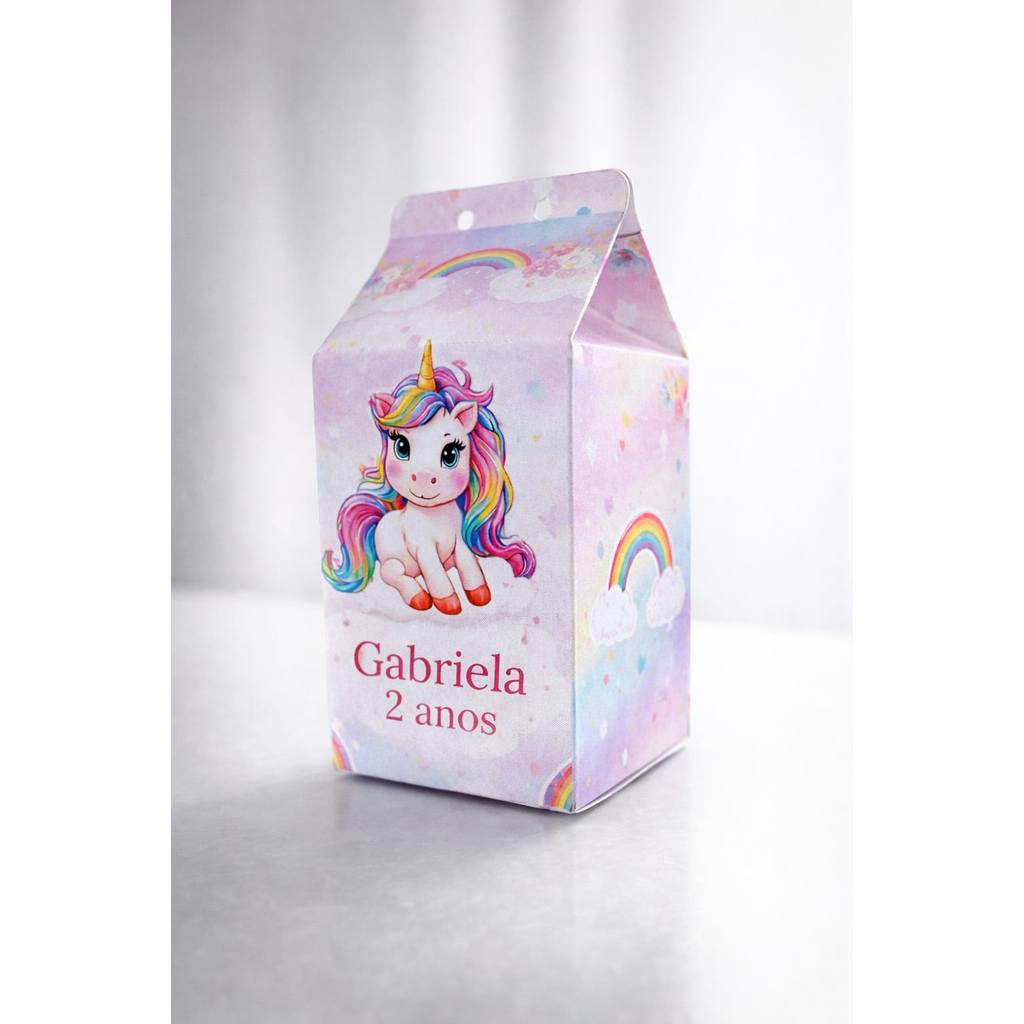 Caixa Aniversário Lembrancinha Unicórnio Tema Personalizado Caixinha Envio Rápido 10un até 50un - qualquer tema
